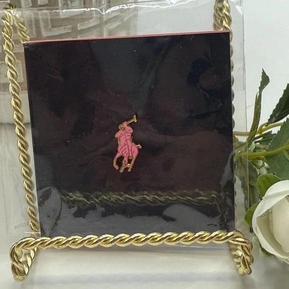 Pink Enamel Horse & Rider Lapel Pin • Gold-Tone Equestrian Gift • New from Macys - Picture 2 of 7